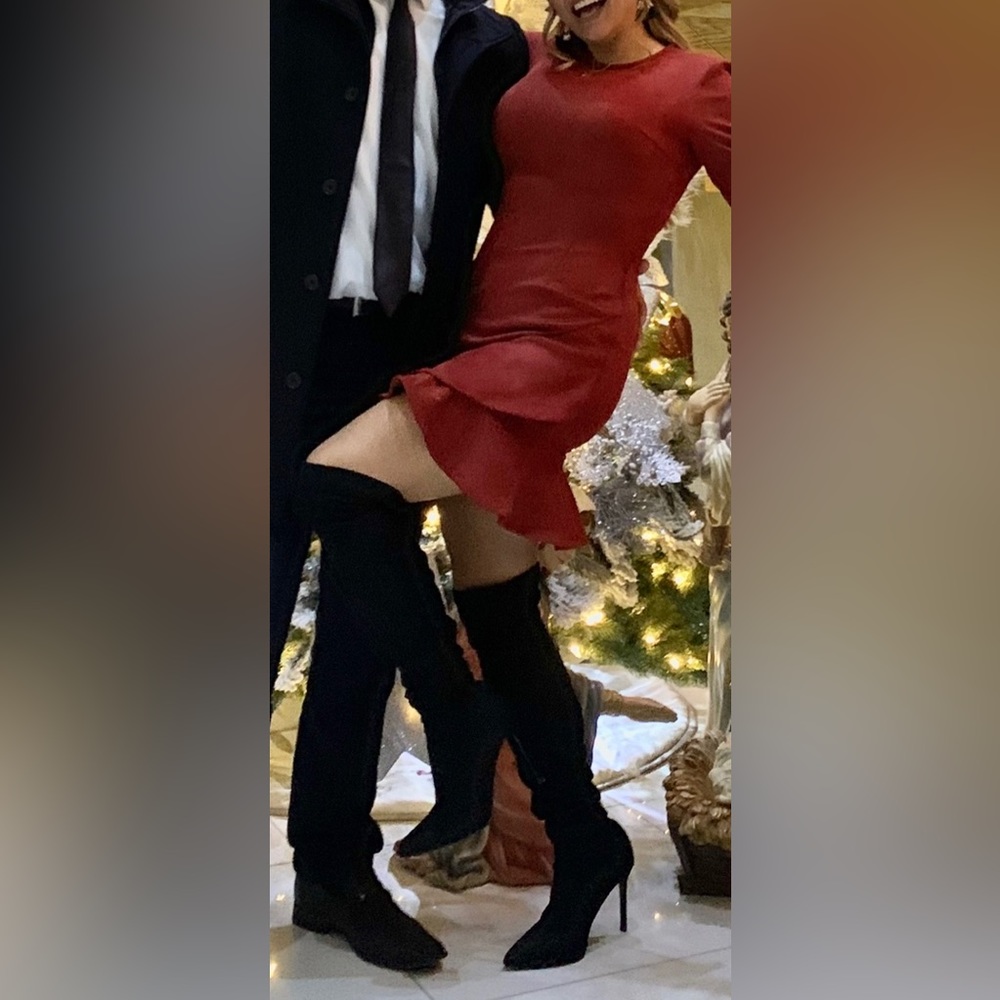 Velvet burgundy dress